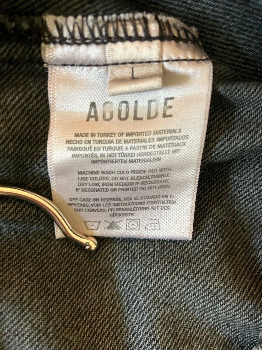 AGOLDE Heller Black Faded Denim Vest Close-Fitting Tailored Women’s Size L EUC - Picture 10 of 12
